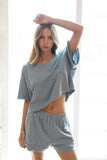 Boxy Half Sleeve Top Set with Shorts