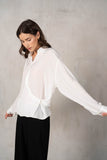 Viscose Chiffon Asymmetric BTN-Down Shirt
