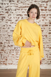 Matching Rib Semi Cropped Sweatshirt